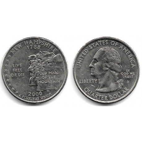 (308) Estados Unidos de América. 2000(D). Quarter Dollar (MBC+) New Hampshire