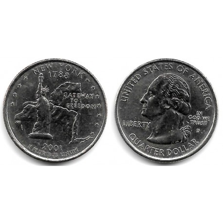 (318) Estados Unidos de América. 2001(D). Quarter Dollar (EBC+) New York