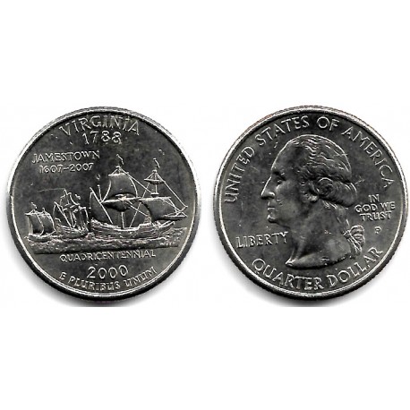(309) Estados Unidos de América. 2000(P). Quarter Dollar (EBC) Virginia