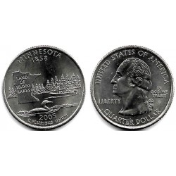 (371) Estados Unidos de América. 2005(D). Quarter Dollar (SC) Minnesota