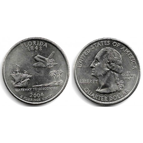 (356) Estados Unidos de América. 2004(D). Quarter Dollar (EBC+) Florida