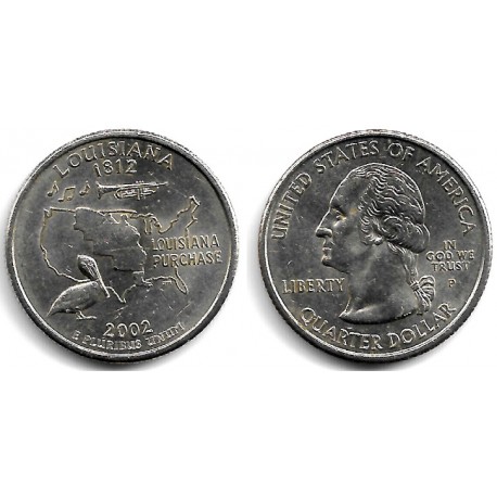(333) Estados Unidos de América. 2002(P). Quarter Dollar (EBC-) Louisiana
