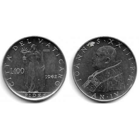 (64.2) Ciudad del Vaticano. 1962. 100 Lira (MBC+)