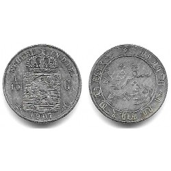 (309) Indias Holandesas. 1907. 1/10 Gulden (BC+) (Plata)