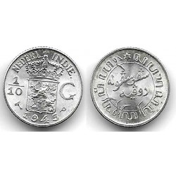 (318) Indias Holandesas. 1945P. 1/10 Gulden (SC) (Plata)