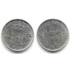 (318) Indias Holandesas. 1937. 1/10 Gulden (MBC+) (Plata)