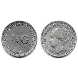 (44) Curasao. 1947. ¼ Gulden (MBC) (Plata)