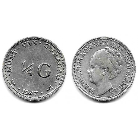 (44) Curasao. 1947. ¼ Gulden (MBC) (Plata)