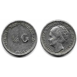 (44) Curasao. 1944D. ¼ Gulden (EBC+) (Plata)