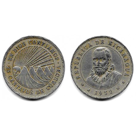 (13.1) Nicaragua. 1952. 25 Centavos (BC+)