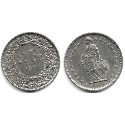 (21a.1) Suiza. 1981. 2 Francs (MBC)