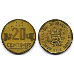 (306.1) Perú. 1991. 20 Centimos (BC)