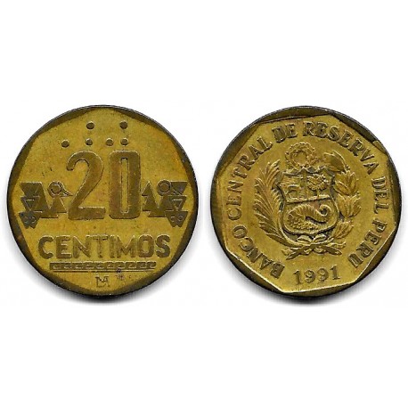 (306.1) Perú. 1991. 20 Centimos (BC)