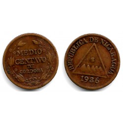 (10) Nicaragua. 1936. ½ Centavo (MBC+)