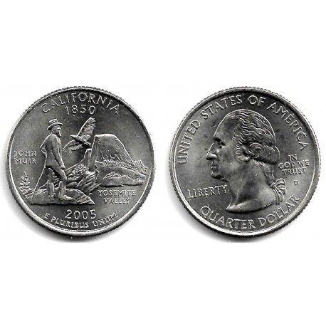 (370) Estados Unidos de América. 2005(D). Quarter Dollar (EBC+) California