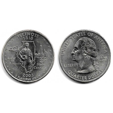 (343) Estados Unidos de América. 2003(D). Quarter Dollar (SC) Illinois