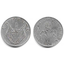 (12) Ruanda. 1977. 1 Franc (MBC+)