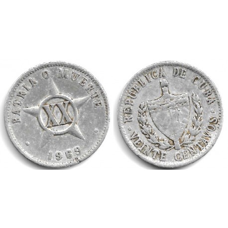(35.1) Cuba. 1969. 20 Centavos (BC)
