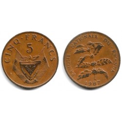 (13) Ruanda. 1987. 5 Francs (BC+)