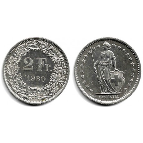 (21a.1) Suiza. 1980. 2 Francs (EBC)
