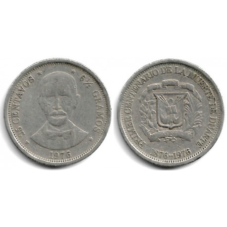 (43) República Dominicana. 1976. 25 Centavos (BC)