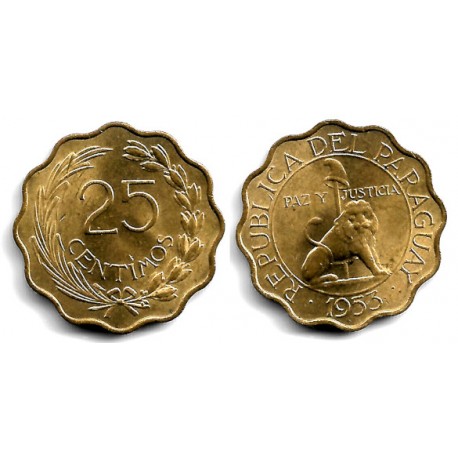 (27) Paraguay. 1953. 25 Céntimos (EBC+)