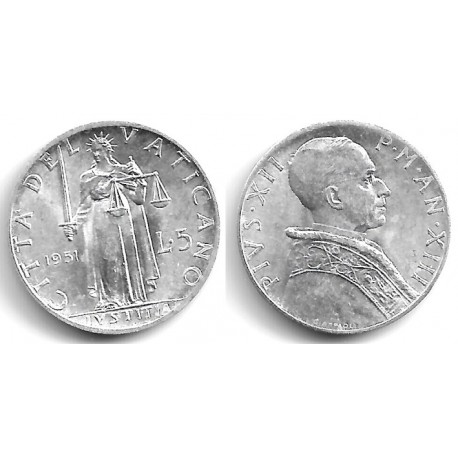 (51.1) Ciudad del Vaticano. 1951. 5 Lira (SC)