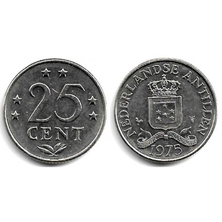 (11) Antillas Neerlandesas. 1975. 25 Cents (MBC)