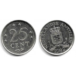 (11) Antillas Neerlandesas. 1982. 25 Cents (EBC-)