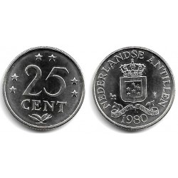 (11) Antillas Neerlandesas. 1980. 25 Cents (SC)