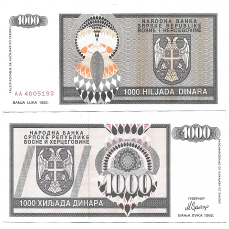 (137) Bosnia-Hercegovina. 1992. 1000 Dinara (EBC)