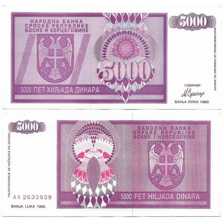 (138) Bosnia-Hercegovina. 1992. 5000 Dinara (MBC+)