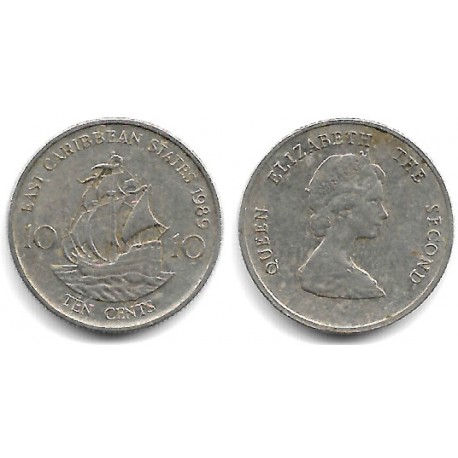 (13) Estados Orientales Caribeños. 1989. 10 Cents (BC+)