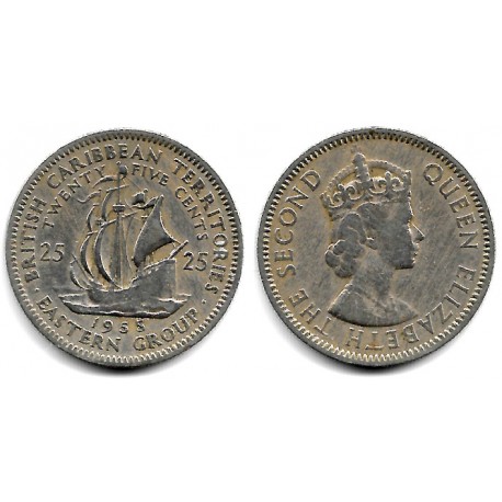 (6) Estados Orientales Caribeños. 1955. 25 Cents (BC+)