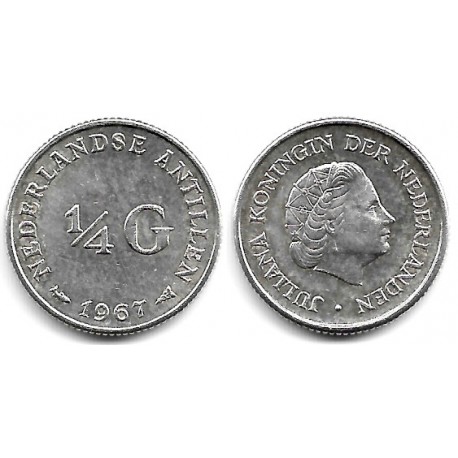 (4) Antillas Neerlandesas. 1967. ¼ Gulden (MBC+) (Plata)