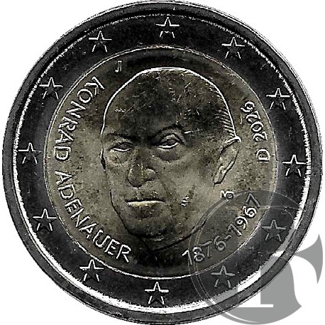 Alemania. 2026(J). 2 Euro (SC) Konrad Adenauer