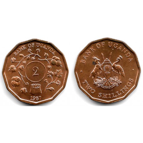 (28) Uganda. 1987. 2 Shillings (EBC) Mancha