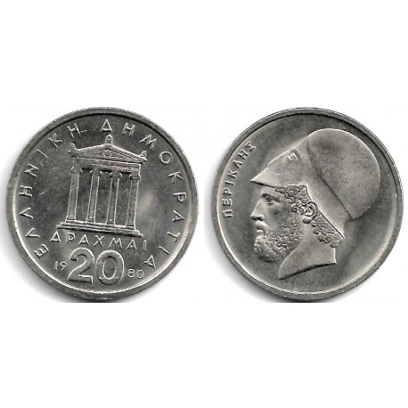 (120) Grecia. 1980. 20 Drachma (EBC+)