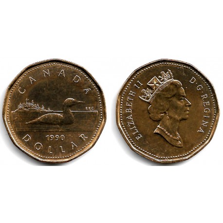 (186) Canadá. 1990. 1 Dollar (EBC+)