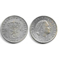 (2) Antillas Neerlandesas. 1964. 1 Gulden (MBC/MBC-) (Plata)
