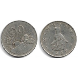 (5) Zimbabue. 1980. 50 Cents (MBC)