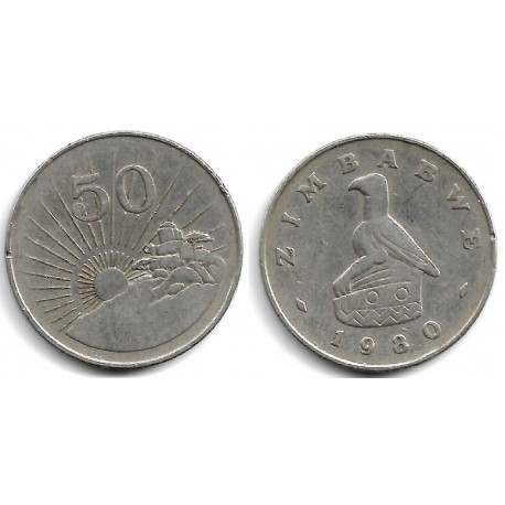 (5) Zimbabue. 1980. 50 Cents (MBC)