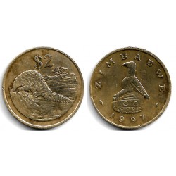 (12) Zimbabue. 1997. 2 Dollars (BC+)