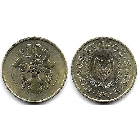 (56.3) Chipre. 1991. 10 Cents (EBC+/SC-)