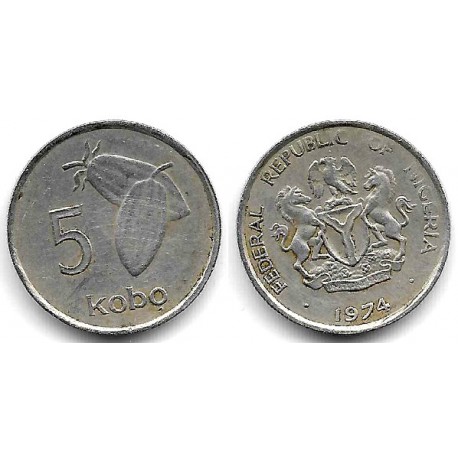 (9.1) Nigeria. 1974. 5 Kobo (MBC-)