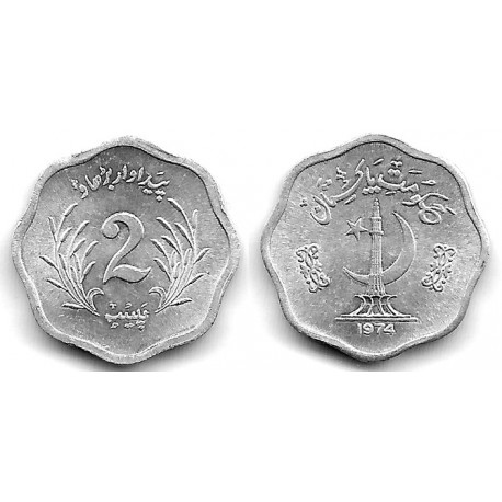 (34) Pakistán. 1974. 2 Paisa (SC)