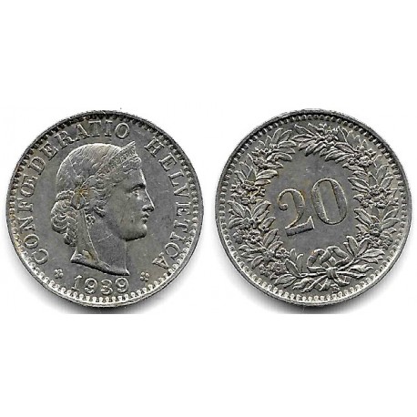 (29a) Suiza. 1939B. 20 Rappen (MBC)