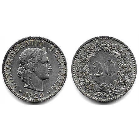 (29) Suiza. 1929B. 20 Rappen (MBC)