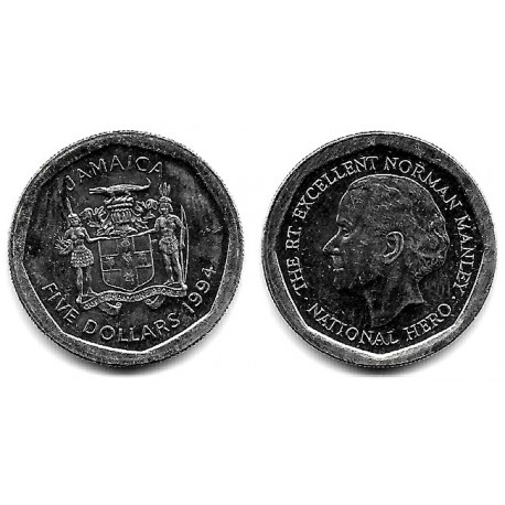 (163) Jamaica. 1994. 5 Dollars (SC)