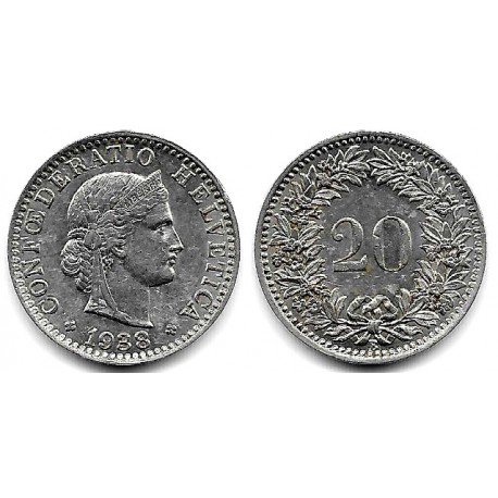 (29) Suiza. 1938B. 20 Rappen (EBC)
